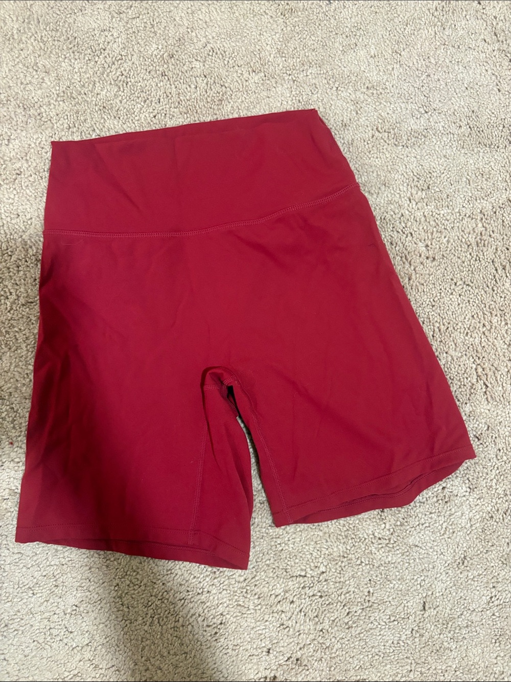High-Waist Red Women’s Active Shorts